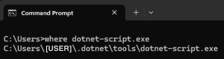dotnet-script.exe 的位置